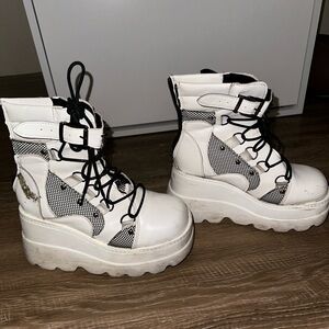 White rave boots